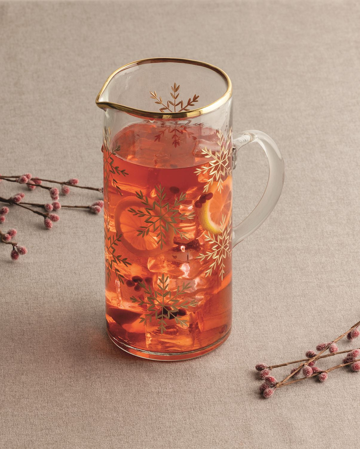 Etched Snowflake Pitcher