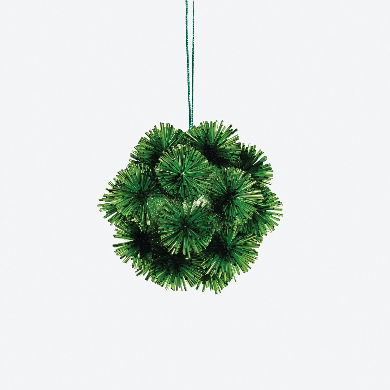 Festive Pom Pom Ornament - Green