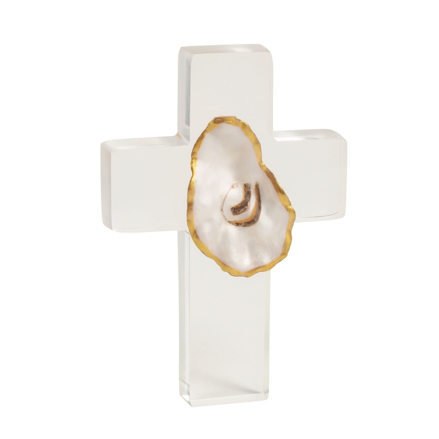 Resin Oyster Shell Cross