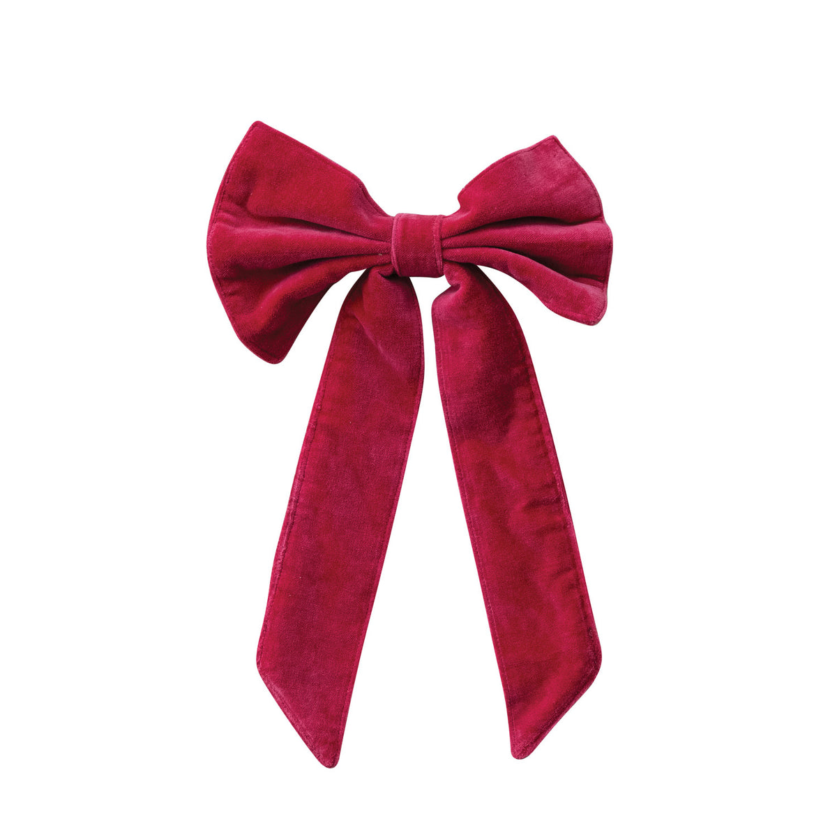 Velvet Clip-on Bow - Fuchsia