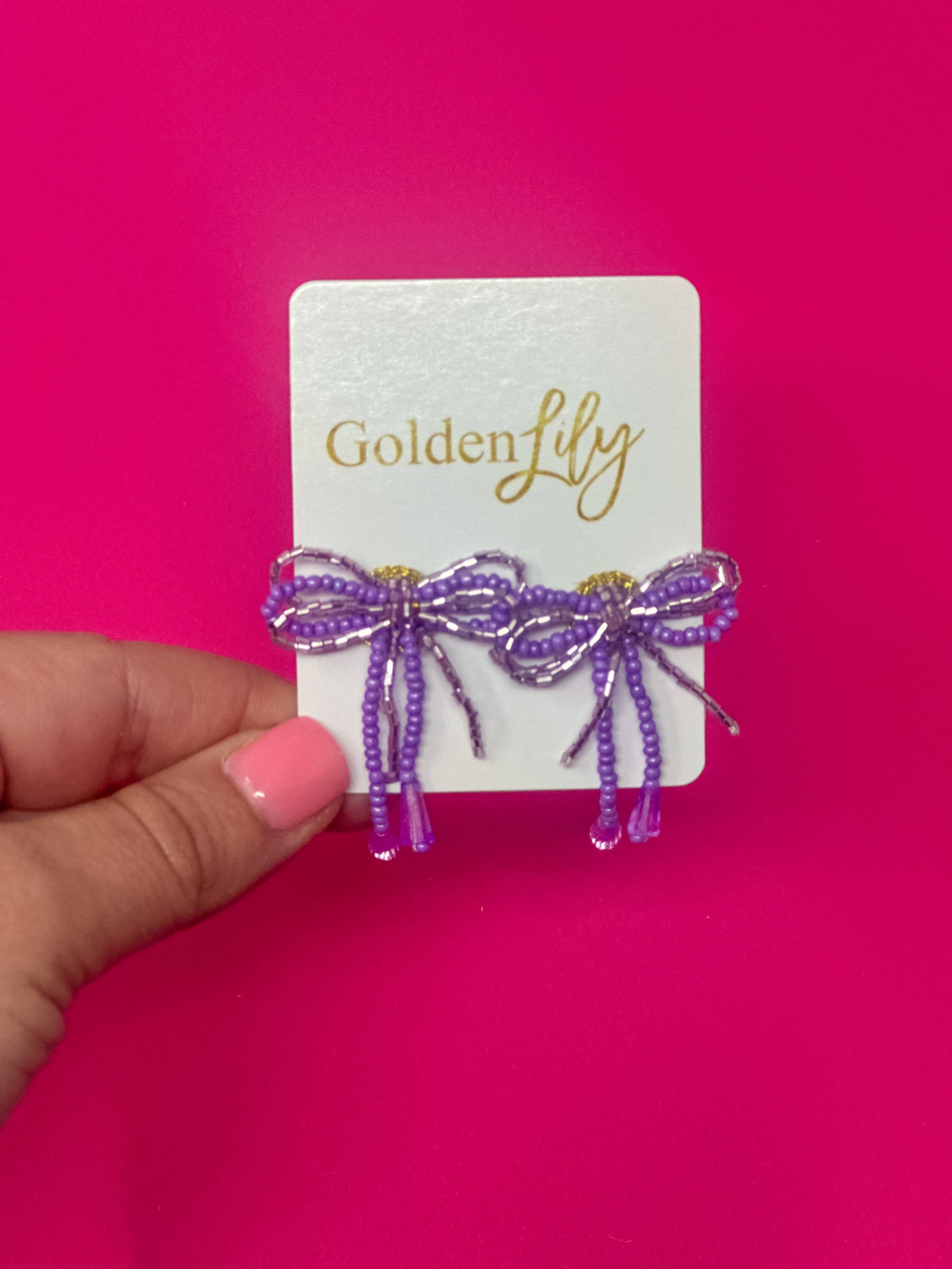 Mini Bow Earrings - Lavender