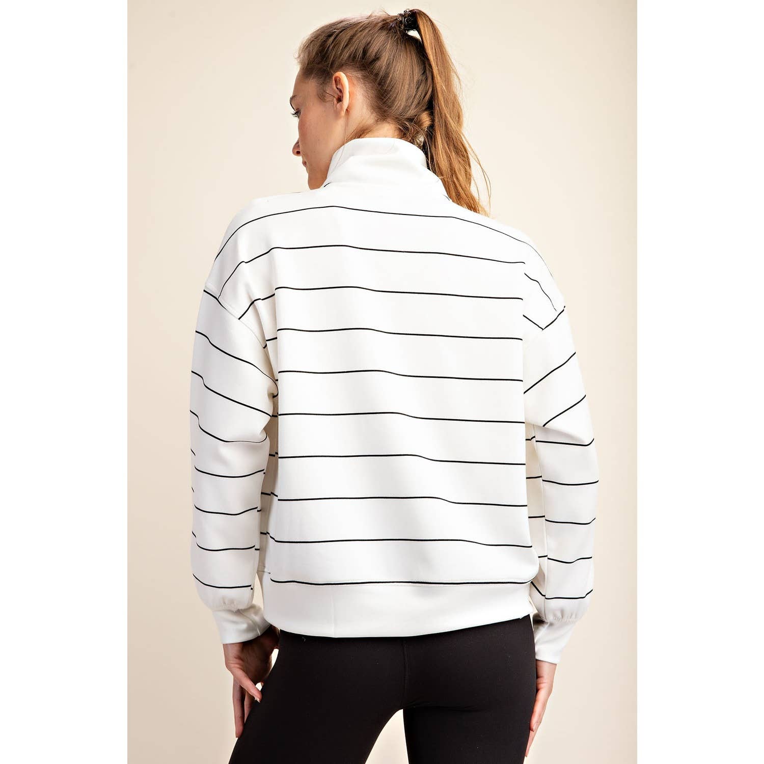 Cream/Black Stripe Top