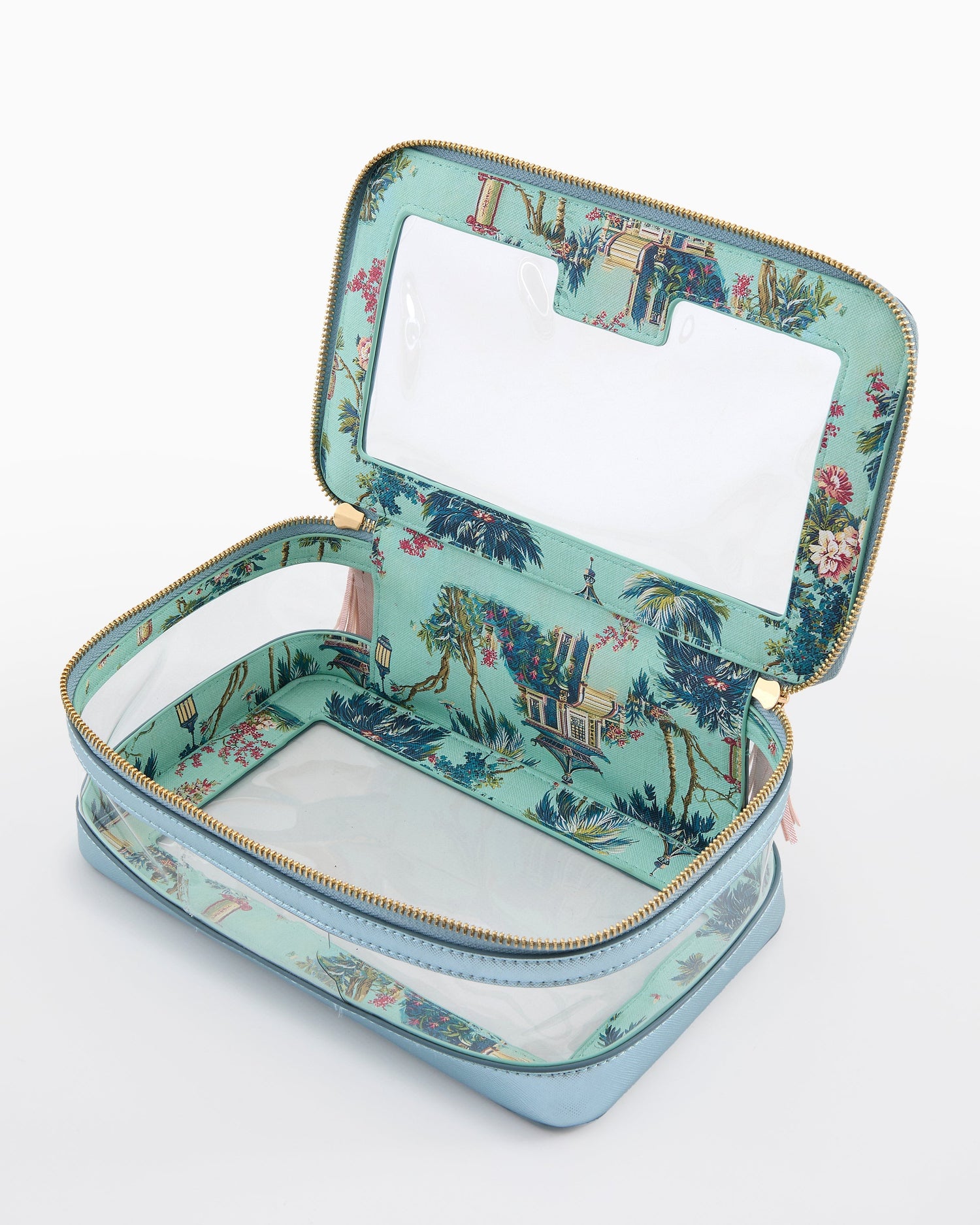 Metallic Light Blue Mahjong Tile Storage Bag