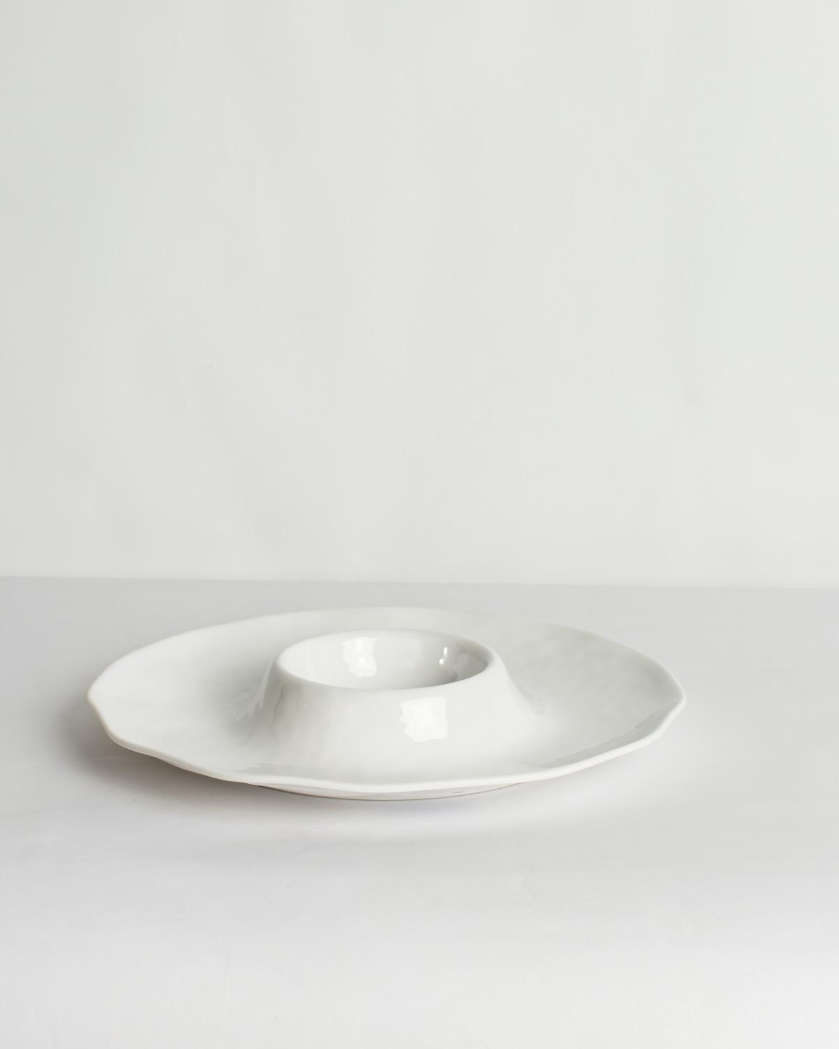 White melamine tray on a light gray background