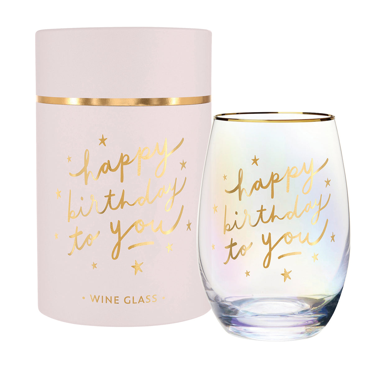 Stemless Wine Glass - Happy Birthday