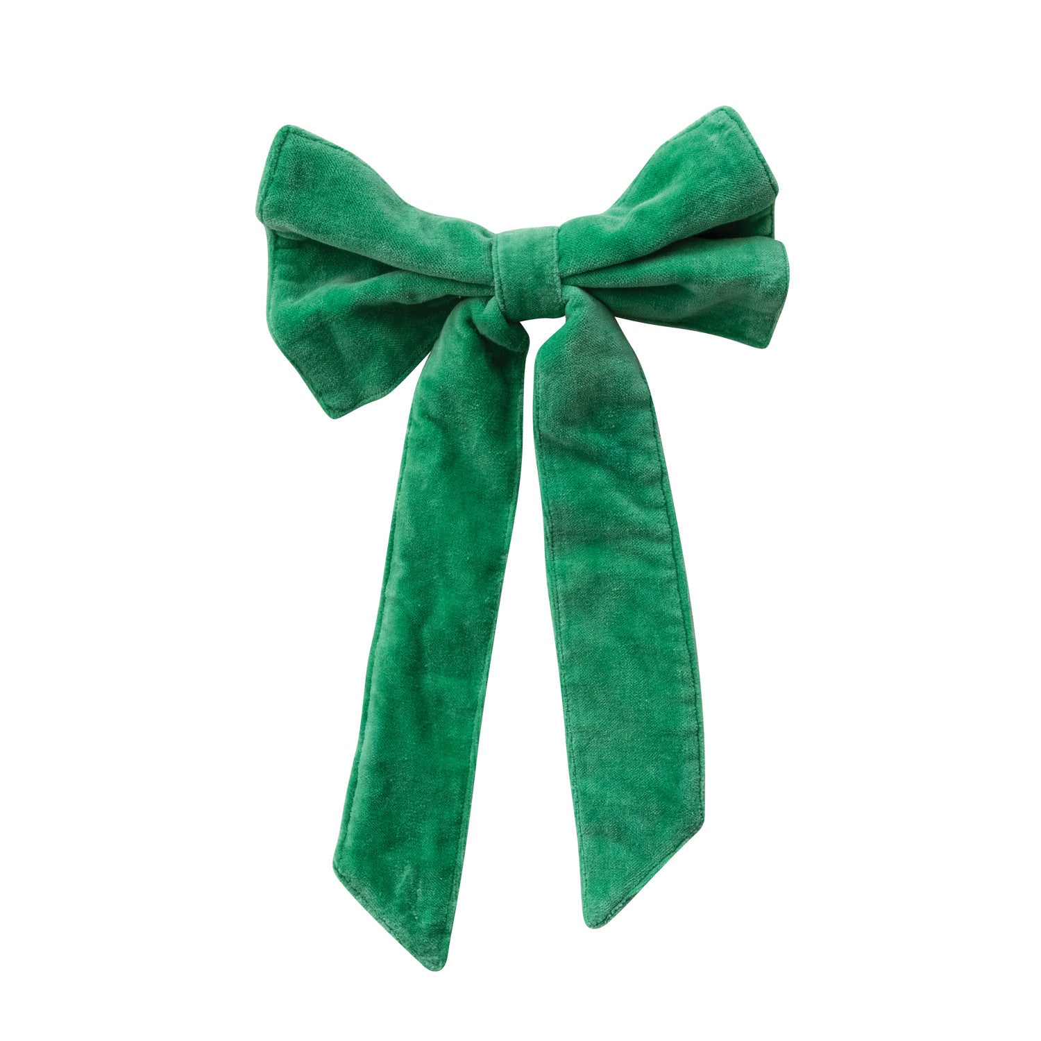 Velvet Clip-on Bow - Kelly Green