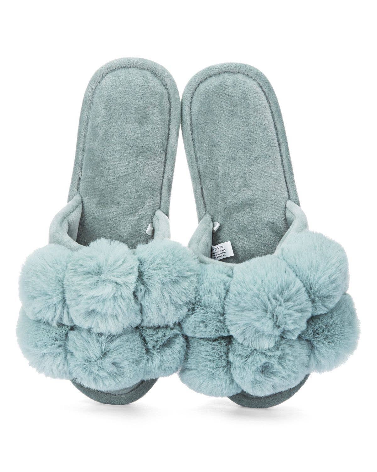 Blue Pom-Pom Slipper