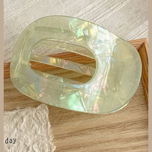 Lime Jumbo Lay Flat Oval Hair Claw Clip