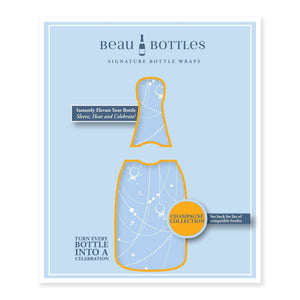 Blue Pearls and Prosecco Bottle Wrap - Champagne Collection