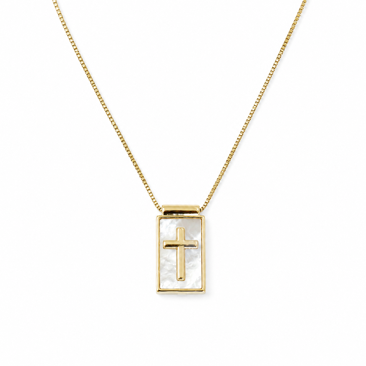 Pearl Shell Cross Necklace