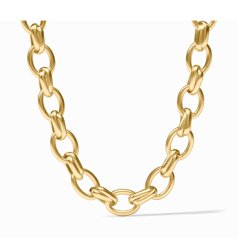 Gold chain necklace with oval links