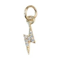 Gold CZ Lightening Bolt Charm
