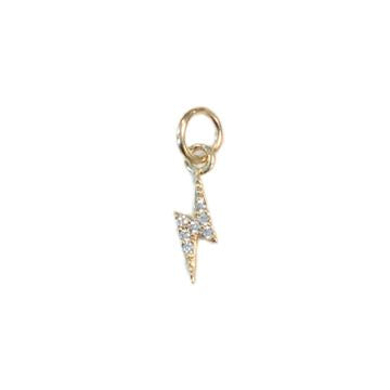 Gold CZ Lightening Bolt Charm