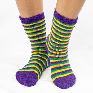 Mardi Gras Stripe Snuggle Socks
