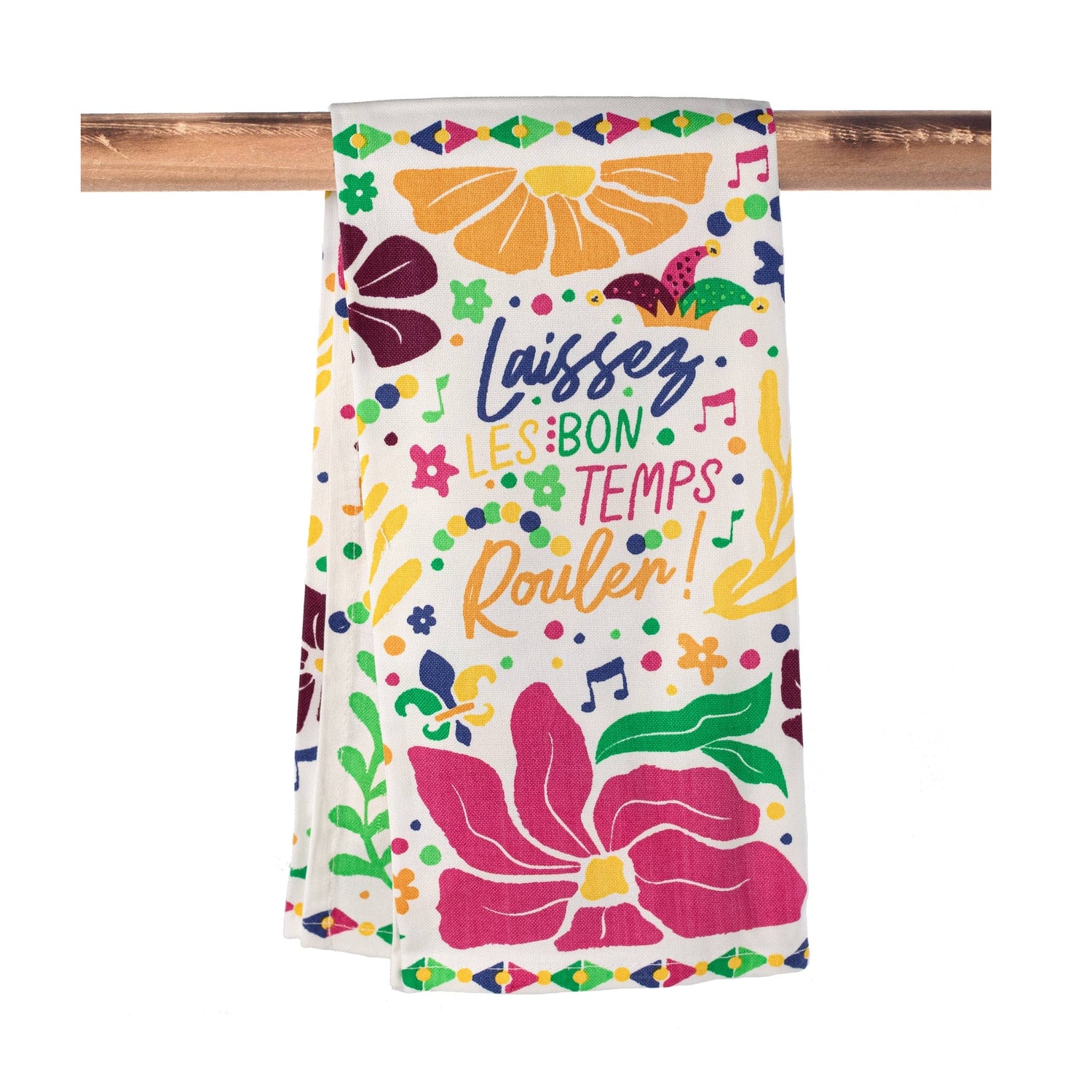 Mardi Gras Flowers Towel