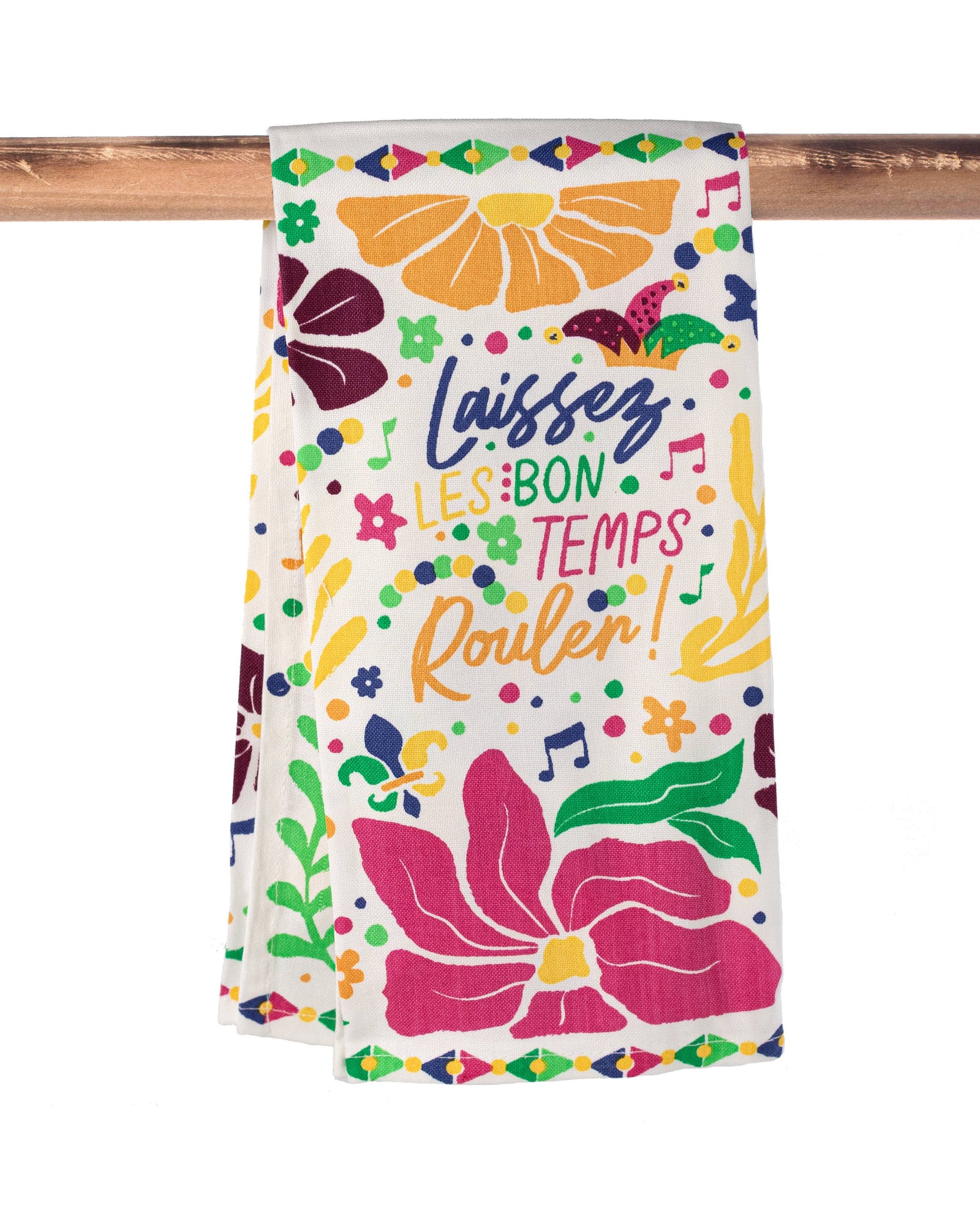Mardi Gras Flowers Towel