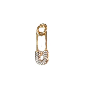 Gold CZ Diaper Safety Pin Charm