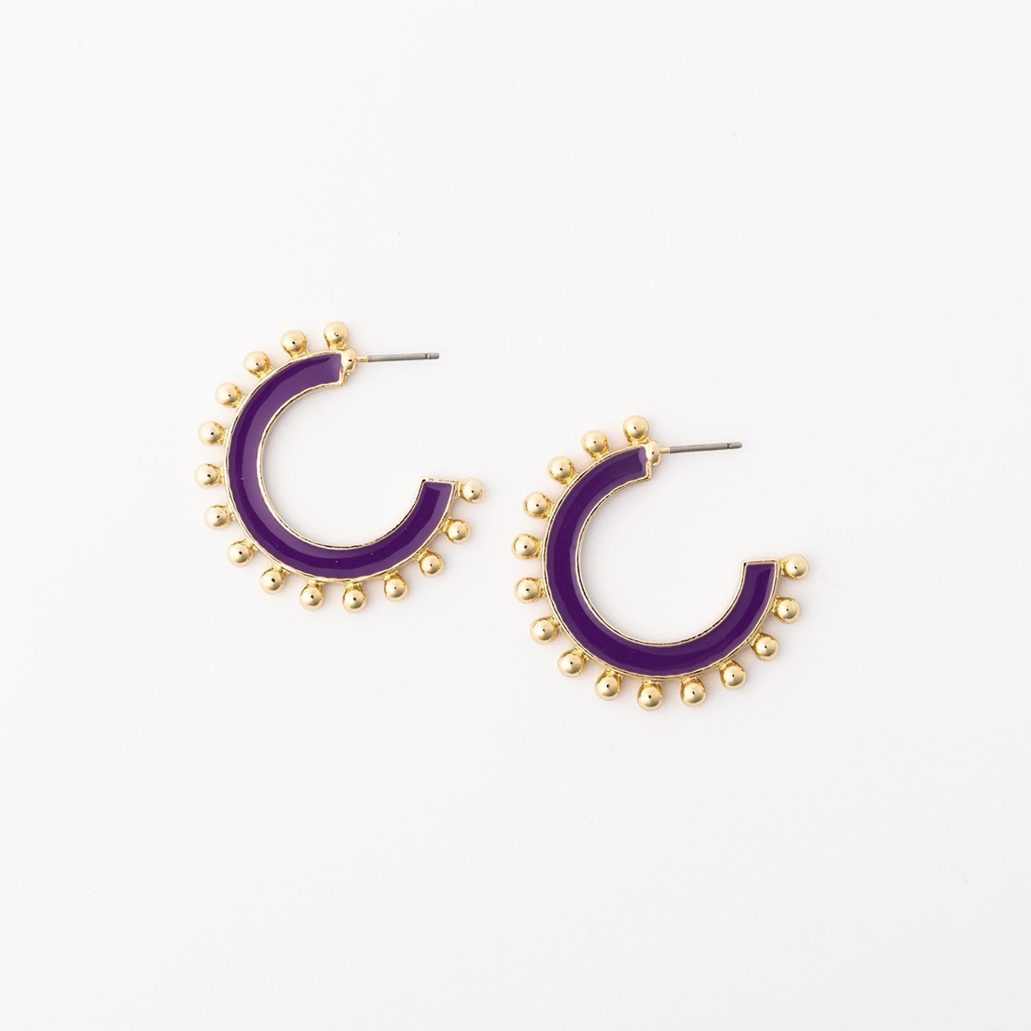 M - Hadley Earrings Purple & Gold