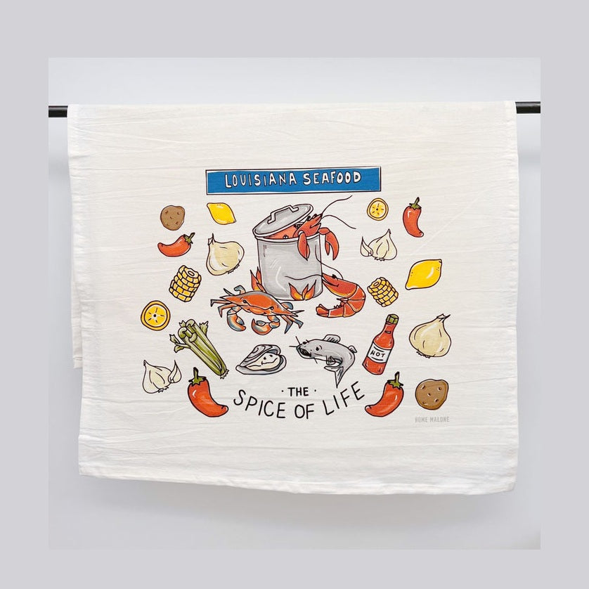 Louisiana Seafood Tea Towel