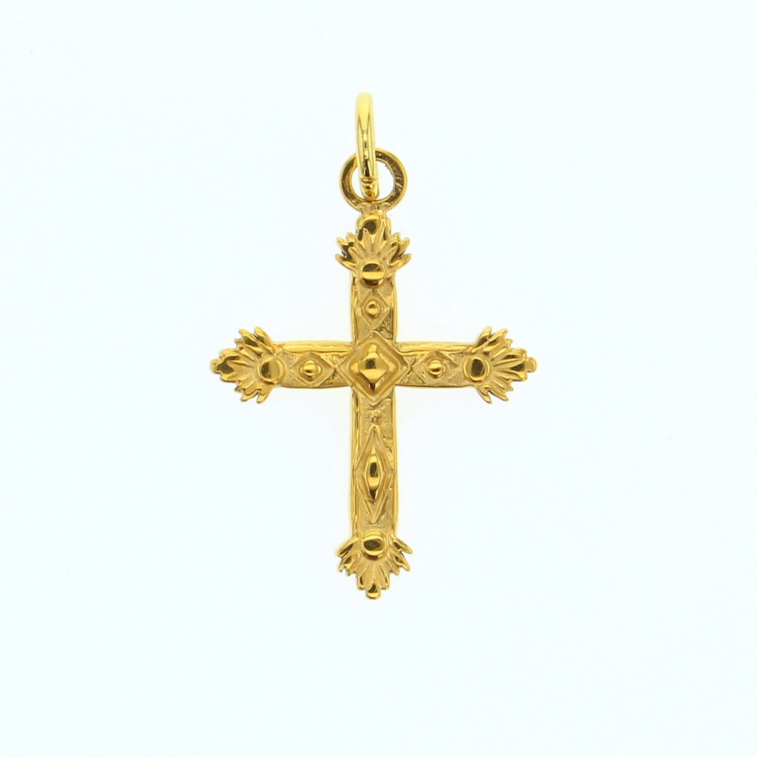 Gold Stamped Cross Charm