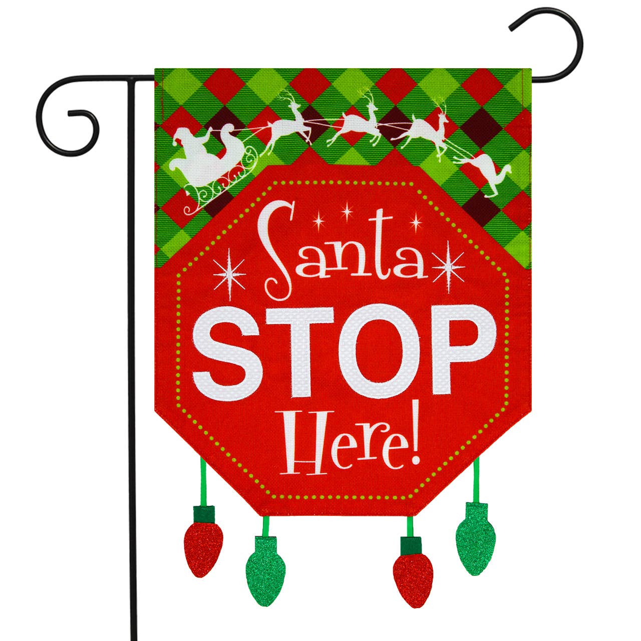"Santa Stop Here" Garden Flag