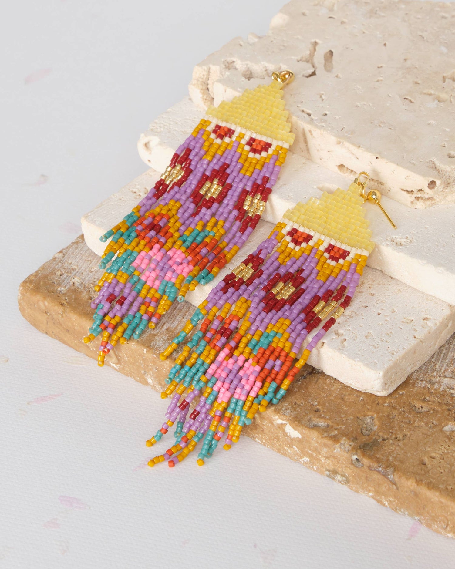 Huipil Fringe Earrings - Warmed Earth
