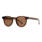 Brown sunglasses with a white background