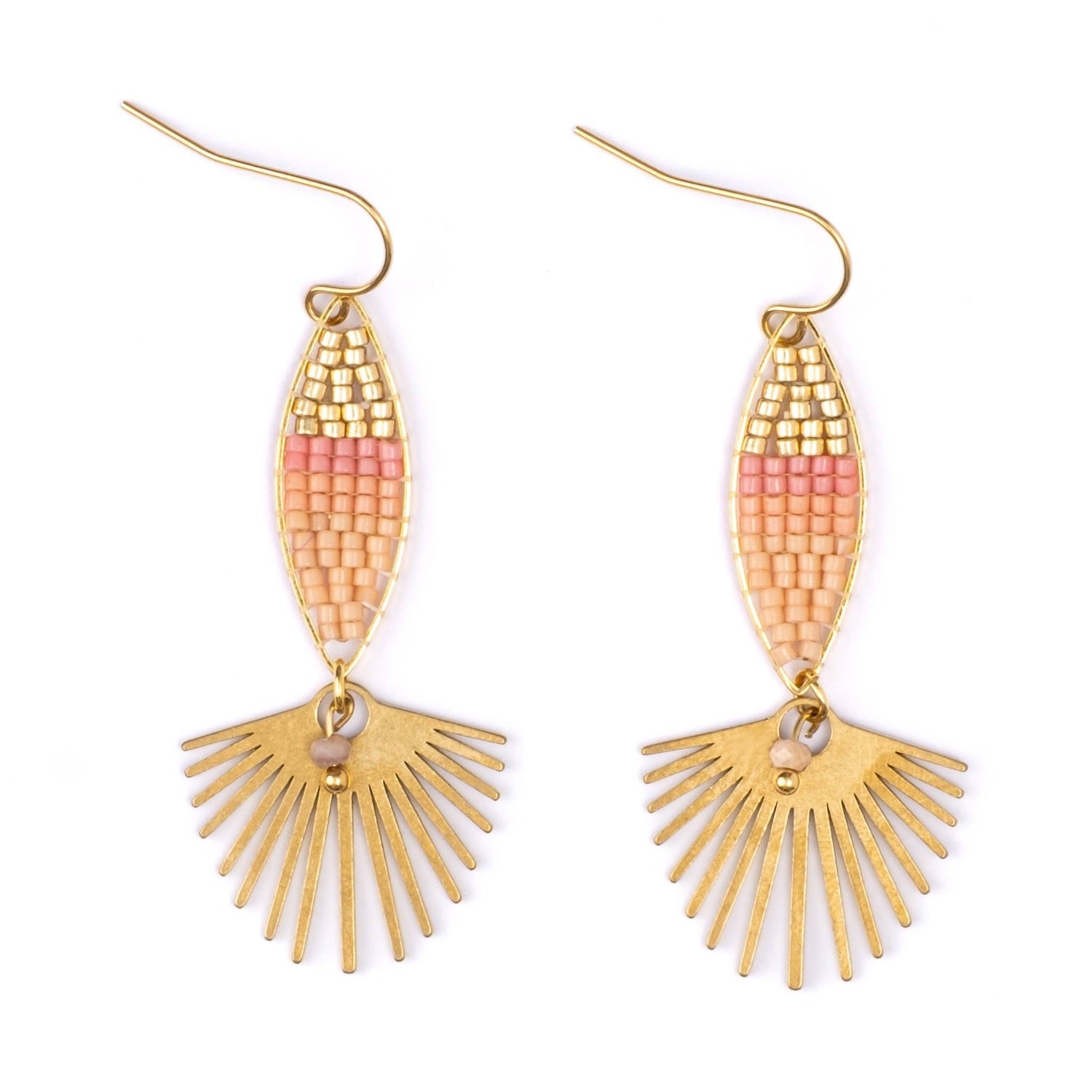 Peach - Cotton Candy Dangle Earrings
