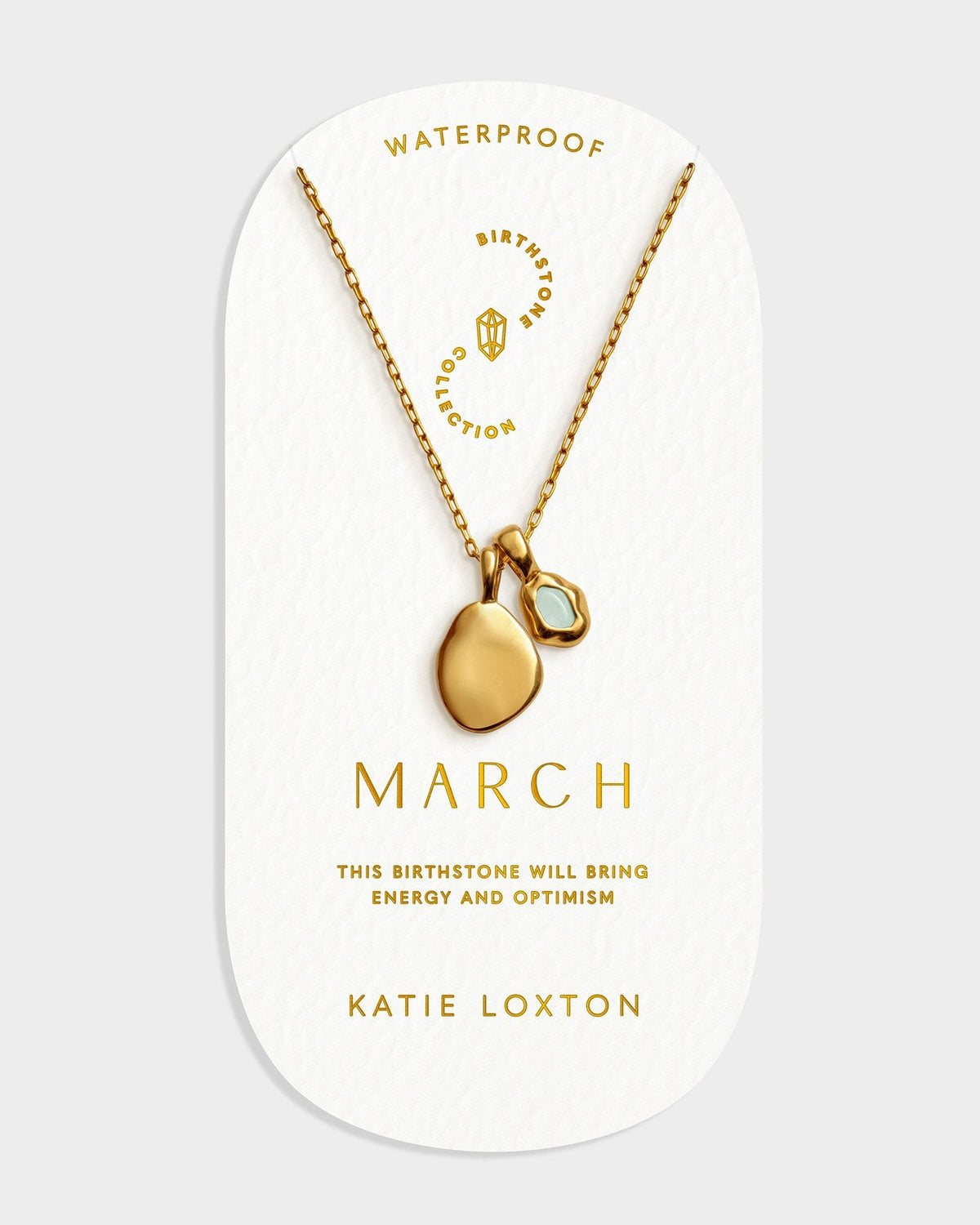 Birthstone Necklace - March - Aqua Crystal