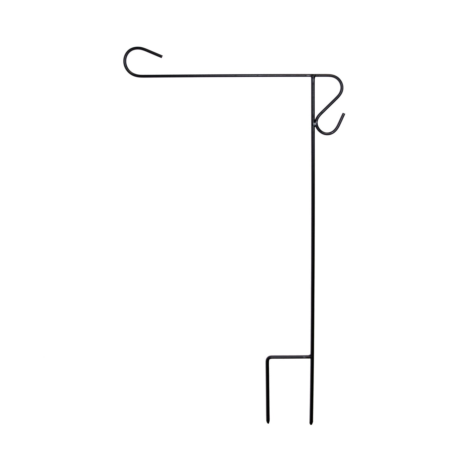 Simple black garden sign holder on a  white background