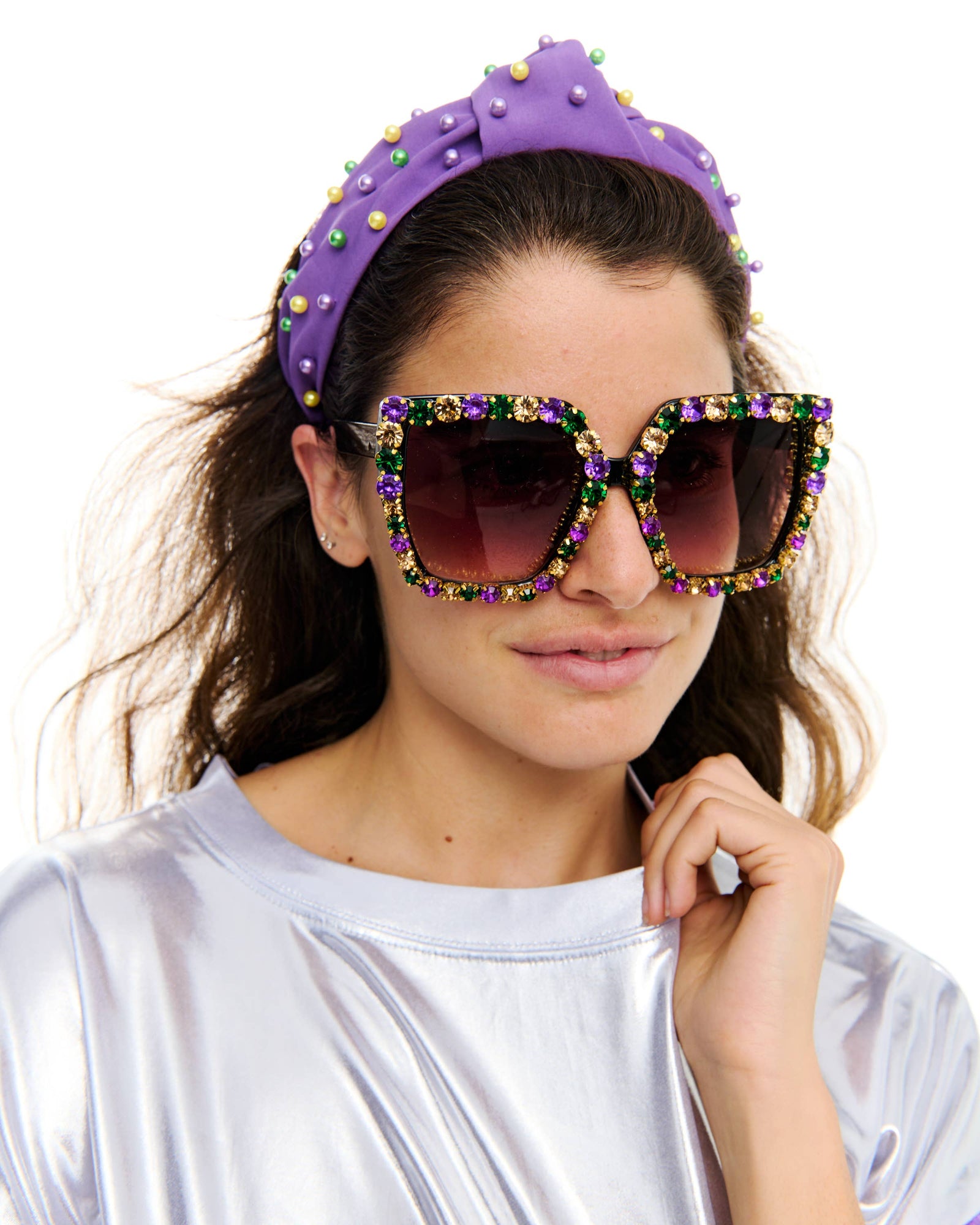 Mardi Gras Stone Sunglasses Large