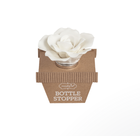 White Flower Bottle Stopper