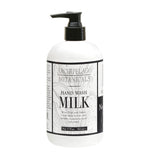 White bottle of Archipelago Botanicals Milk hand wash with black pump dispenser
