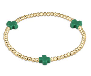 Cross Gold Bead 3mm Bracelet