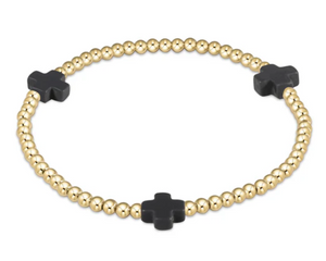 Cross Gold Bead 3mm Bracelet
