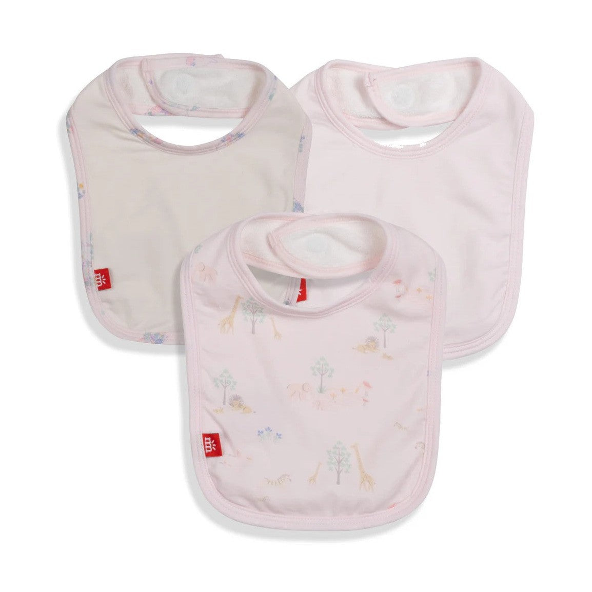 Pink Serene Safari Bib 3pk