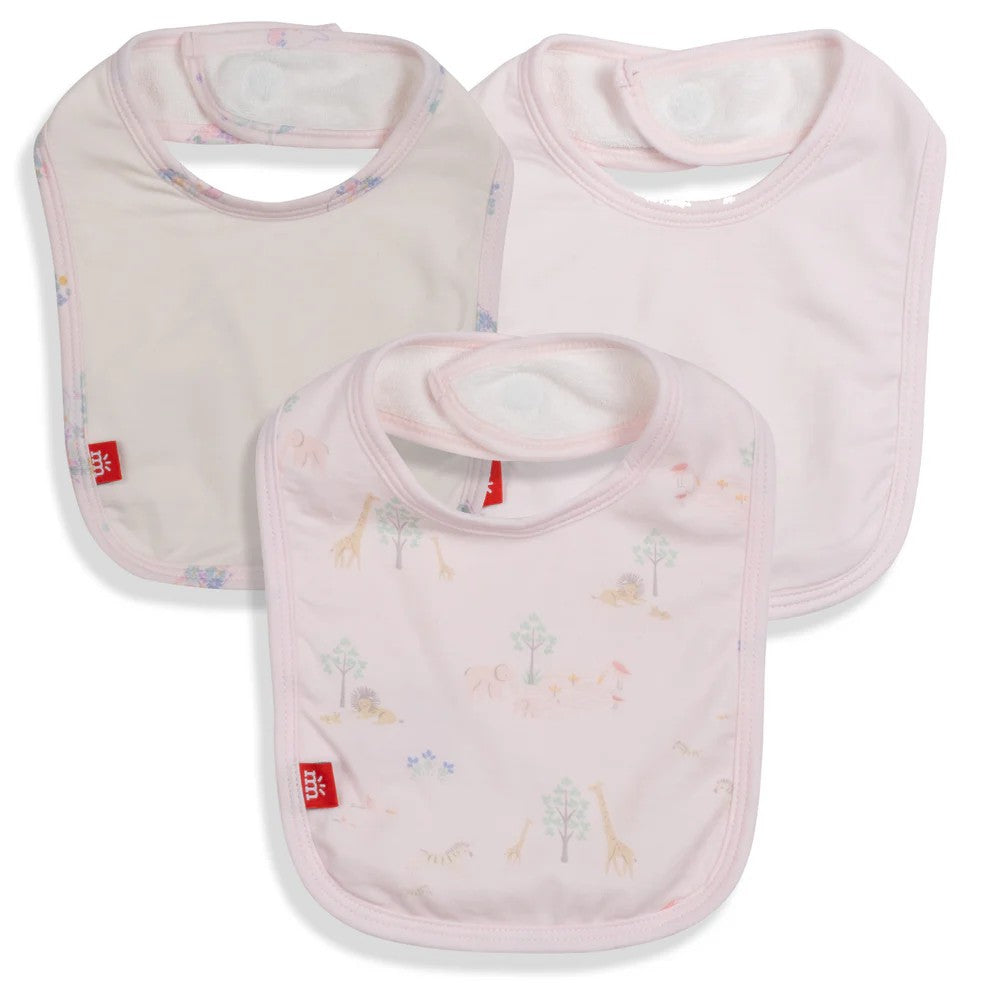 Pink Serene Safari Bib 3pk