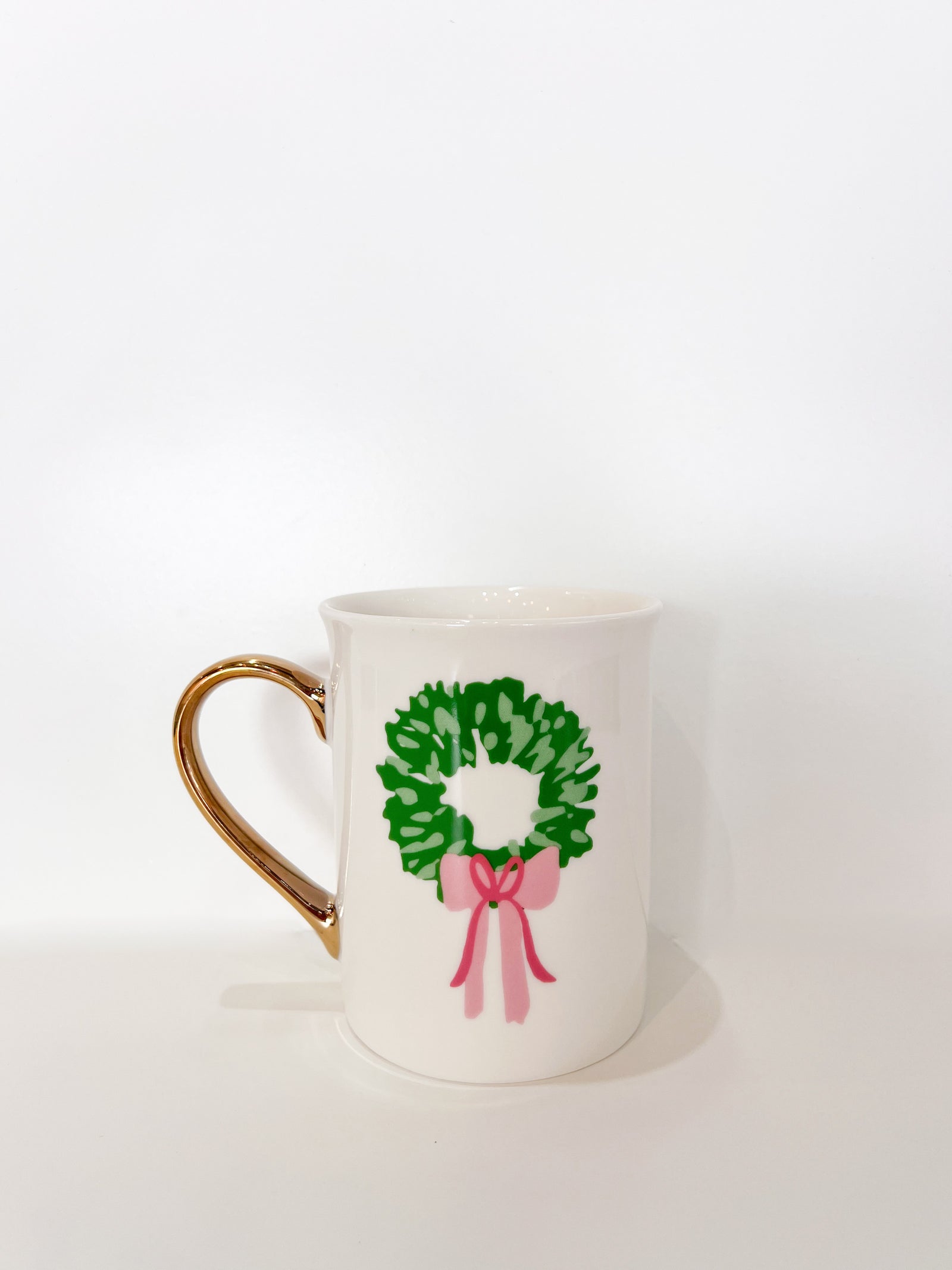 Gold Handle Mug Rosy Wreaths
