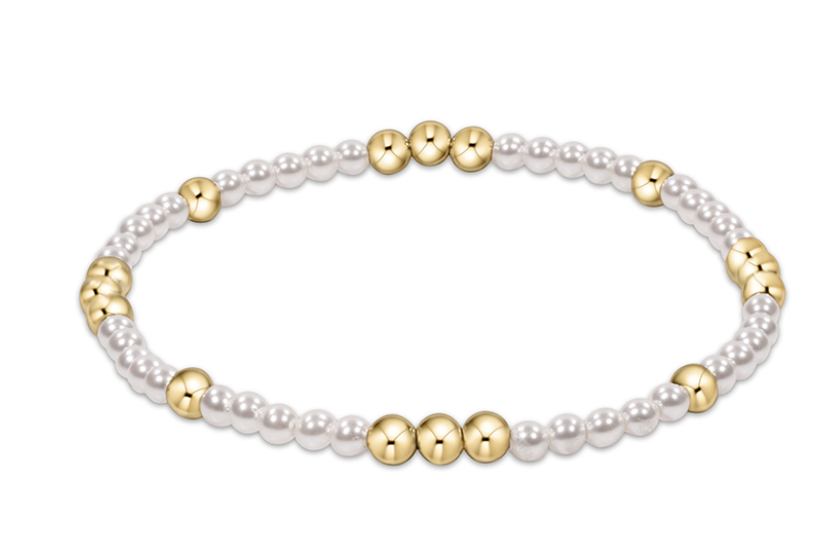 Worthy Pattern 3mm Bead Bracelet Pearl