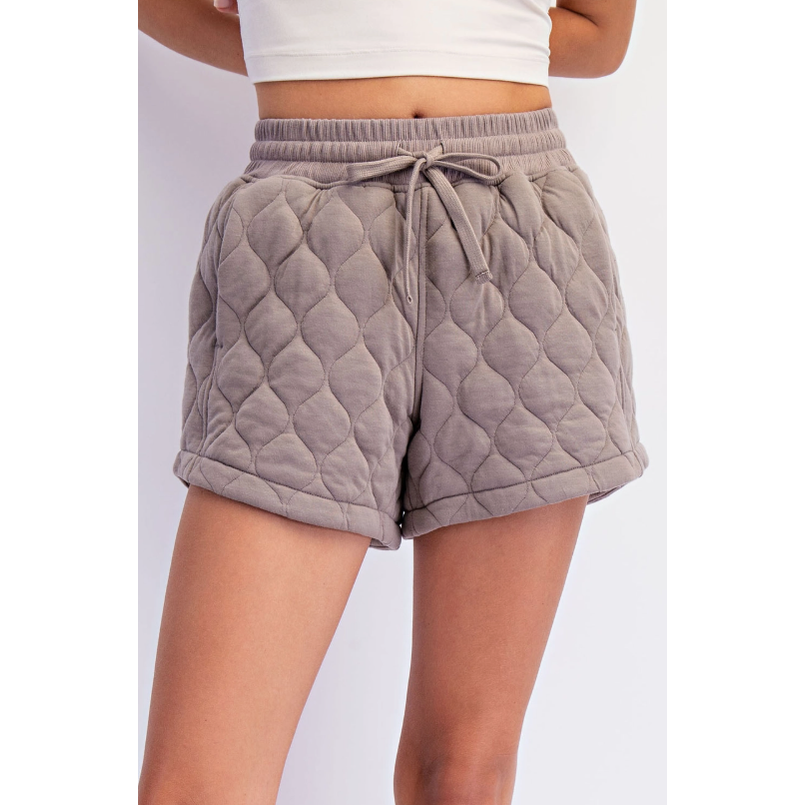 Dk Taupe Quilted Short (FINAL SALE)