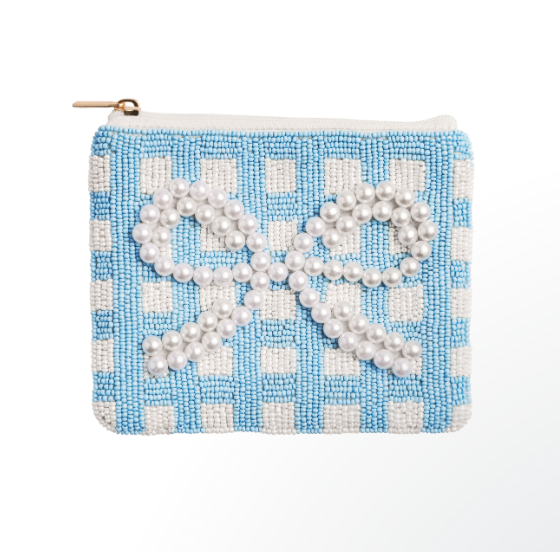 Plaid Bow Beaded Case