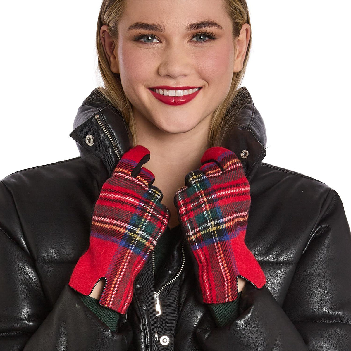 Tartan Gloves - Red