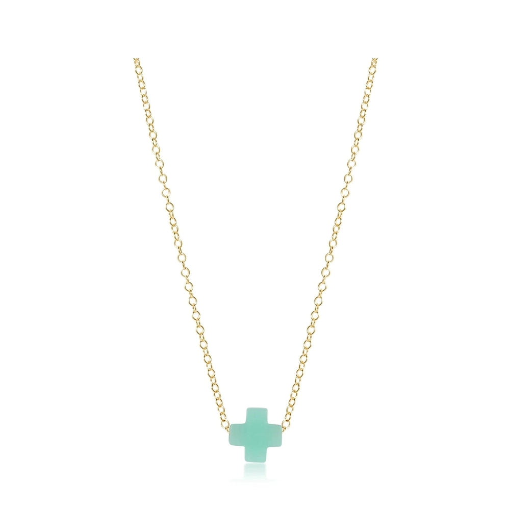 Signature Cross Mint- 16" Necklace Gold