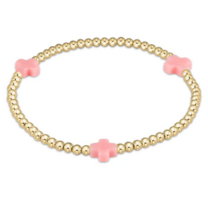 Cross Gold Bead 3mm Bracelet