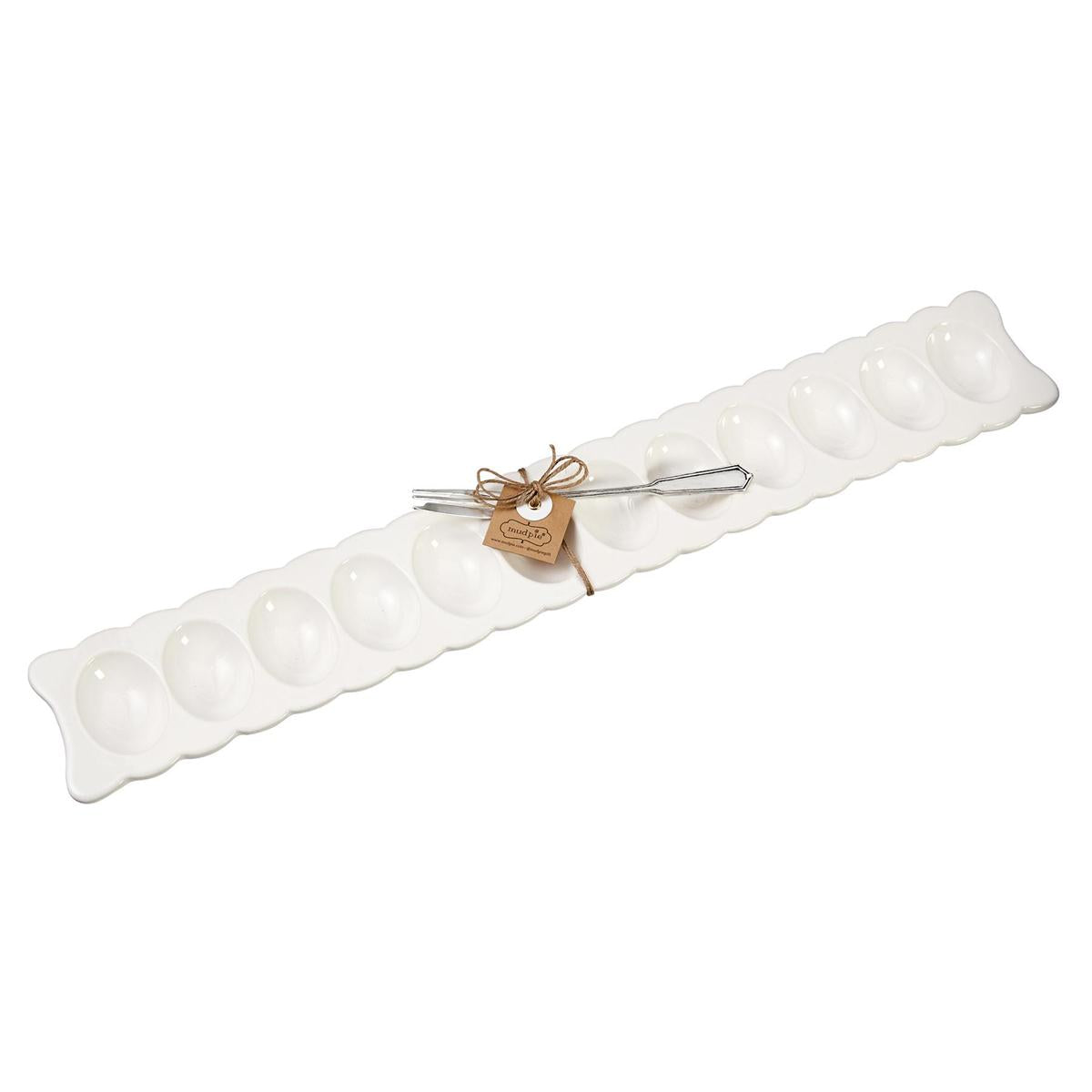 Long Deviled Egg Tray & Fork Set