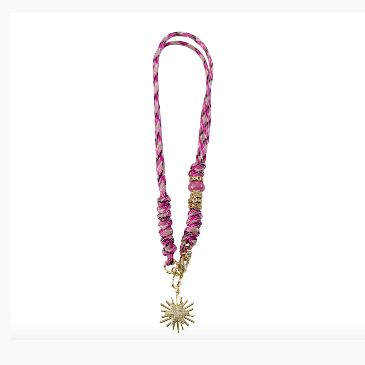 Johnny Light Pink Rope Necklace with Bright Star Charm