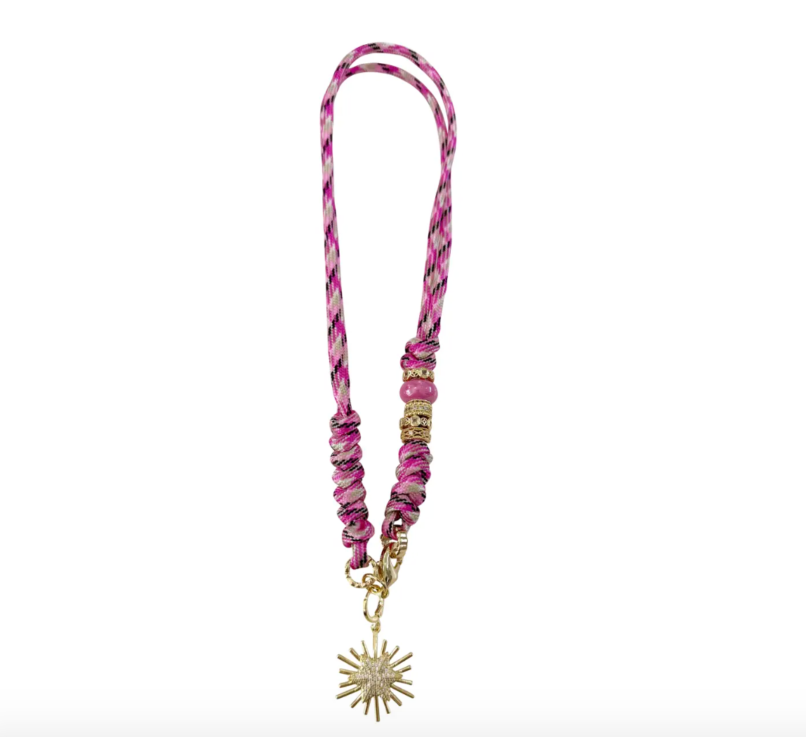 Johnny Light Pink Rope Necklace with Bright Star Charm