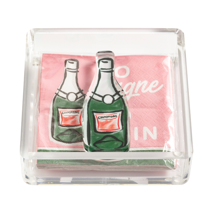 Champagne Acrylic Napkin Caddy & Weight Set