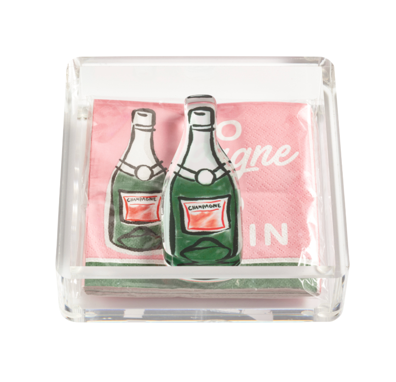 Champagne Acrylic Napkin Caddy & Weight Set