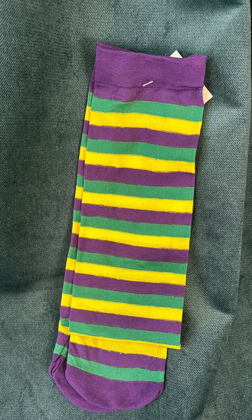 Mardi Gras Stripe Sock SHT (FINAL SALE)